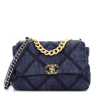 Chanel Large 19 Flap Bag Quilted Denim